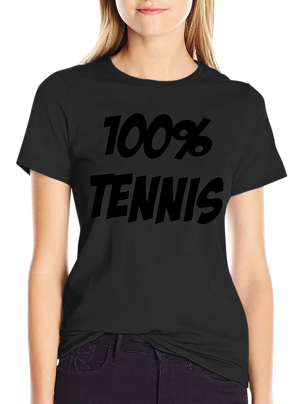 100% Tennis Graphic Tee - Sporty Black T-Shirt product image 2