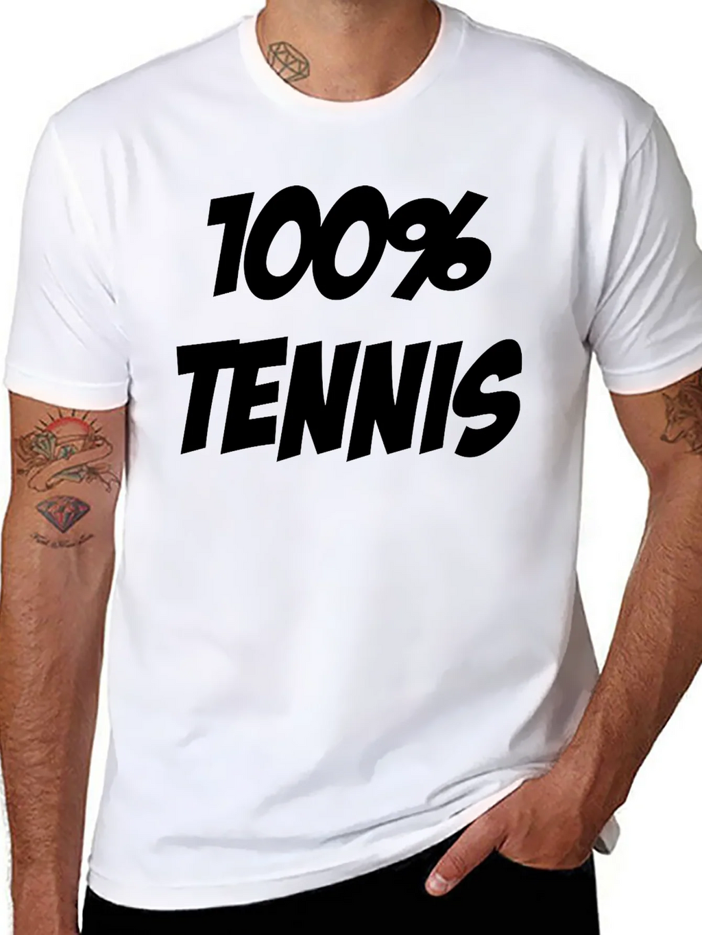 100% Tennis Graphic Tee - Sporty Black T-Shirt product image 7