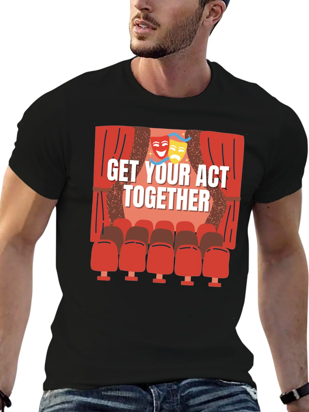 Get Your Act Together T-Shirt - Theater Masks & Seats Design product image 6