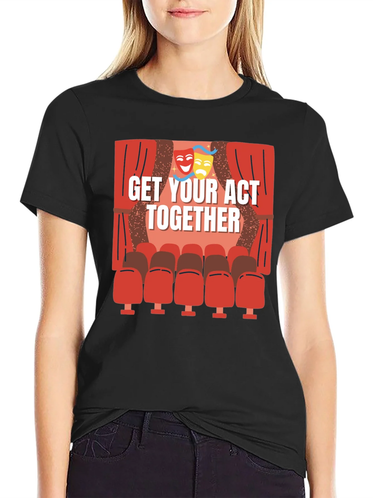 Get Your Act Together T-Shirt - Theater Masks & Seats Design product image 2