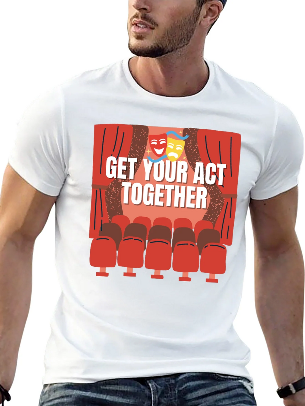 Get Your Act Together T-Shirt - Theater Masks & Seats Design product image 12