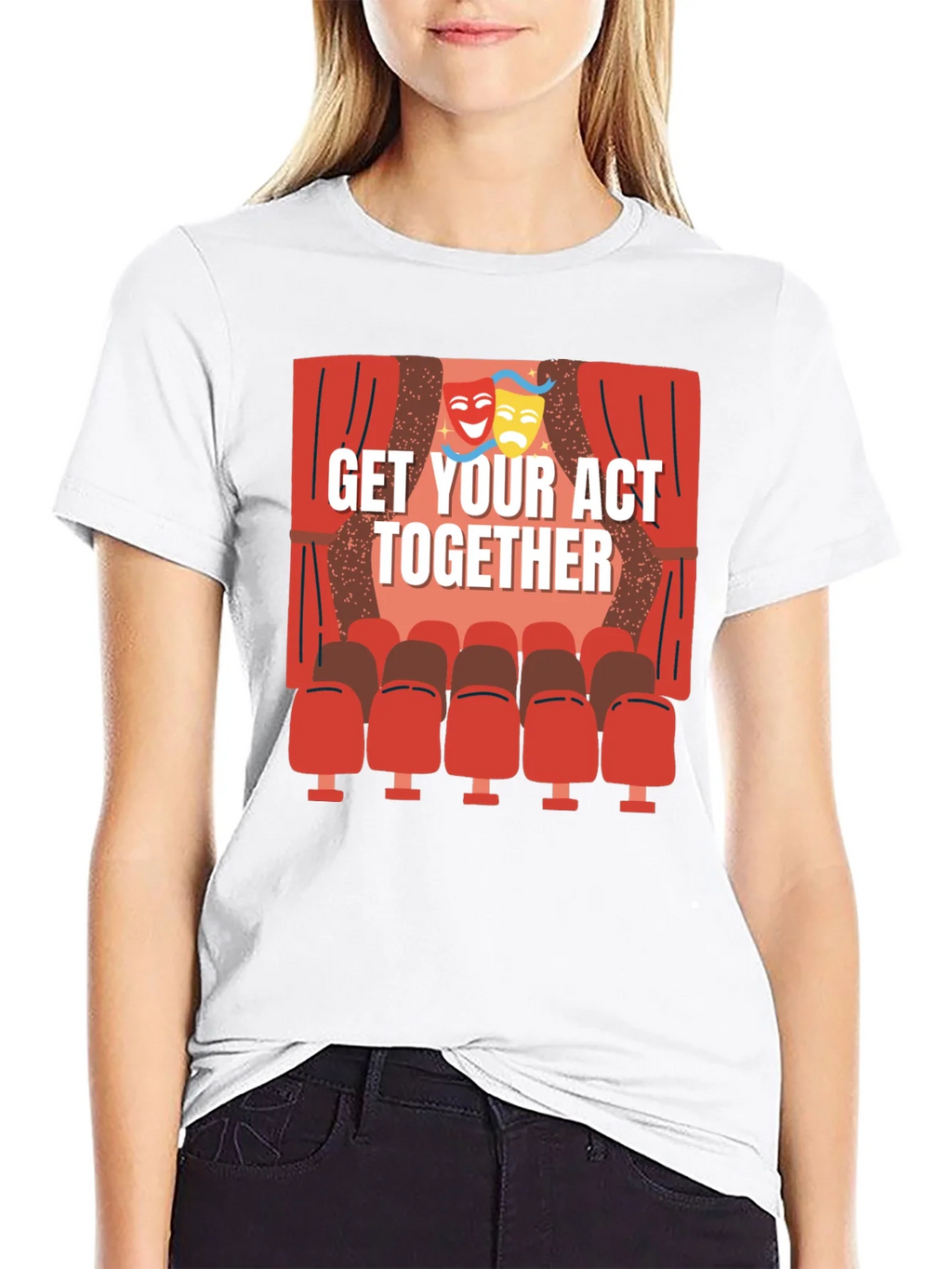 Get Your Act Together T-Shirt - Theater Masks & Seats Design product image 8