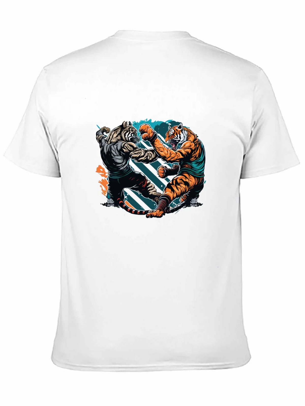Tiger Fight Graphic Print Black T-Shirt product image 10