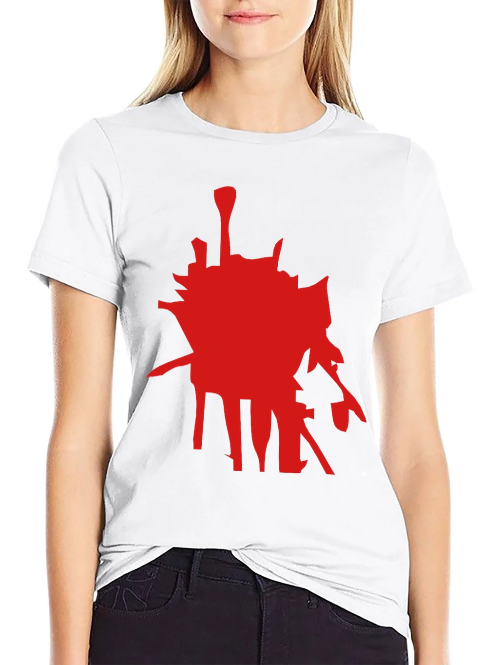 Abstract Red Graphic Black T-Shirt product image 8
