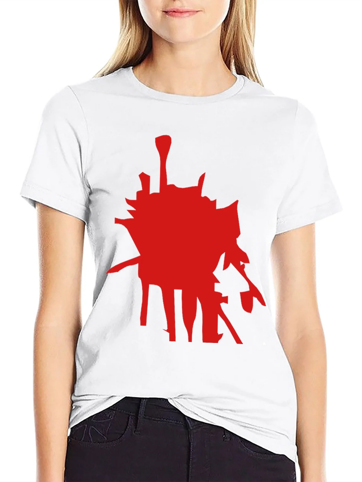 Abstract Red Graphic Black T-Shirt product image 8