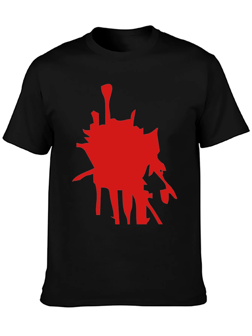 Abstract Red Graphic Black T-Shirt product image 3