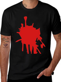 Abstract Red Graphic Black T-Shirt product image 1