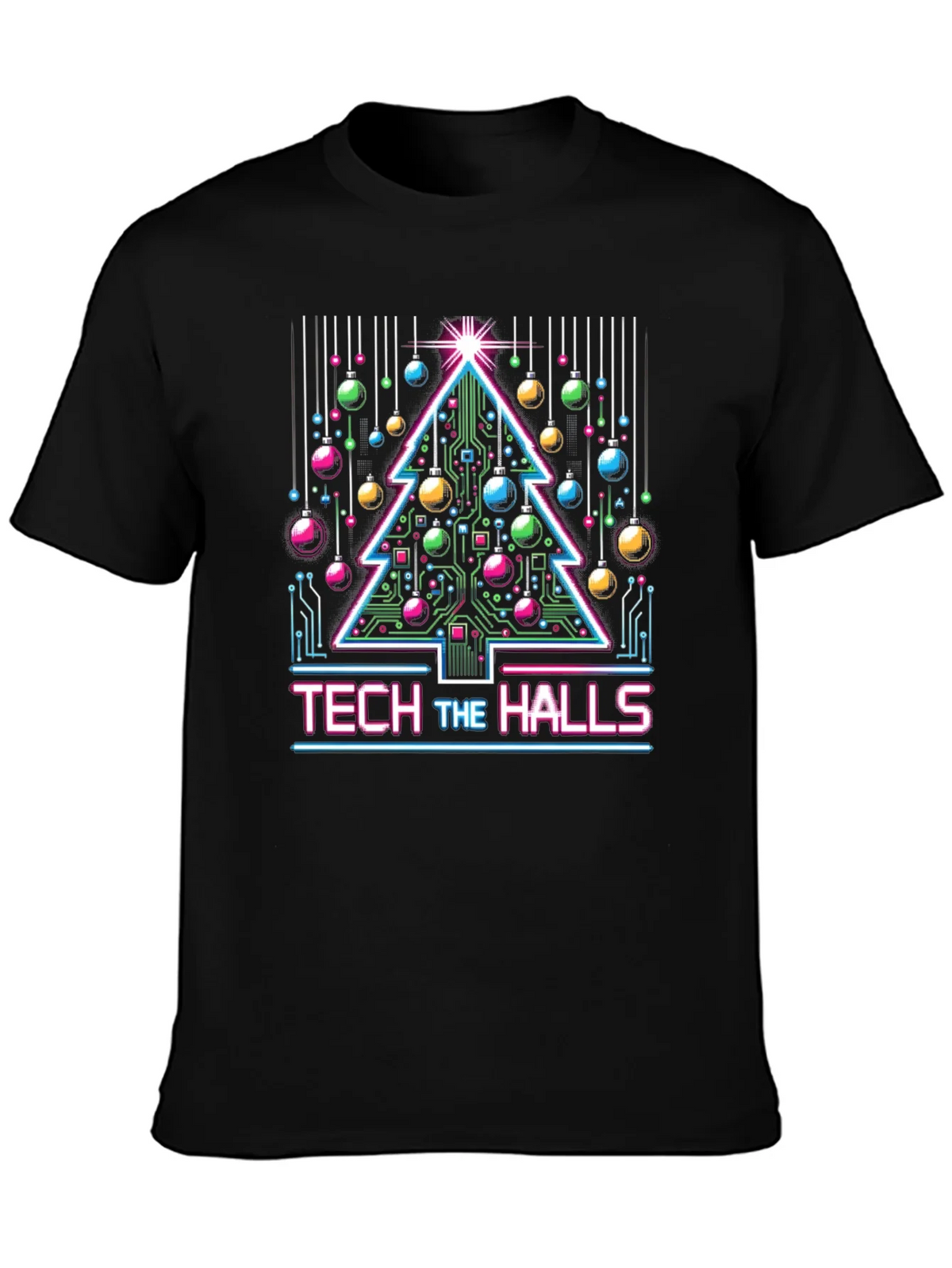 Tech the Halls Christmas T-Shirt - Circuit Board Tree product image 2