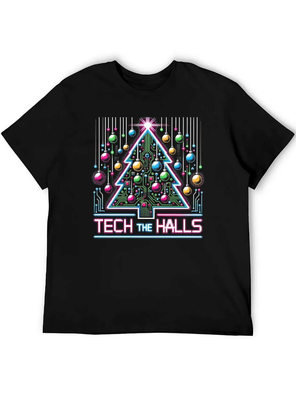 Tech the Halls Christmas T-Shirt - Circuit Board Tree product image 3