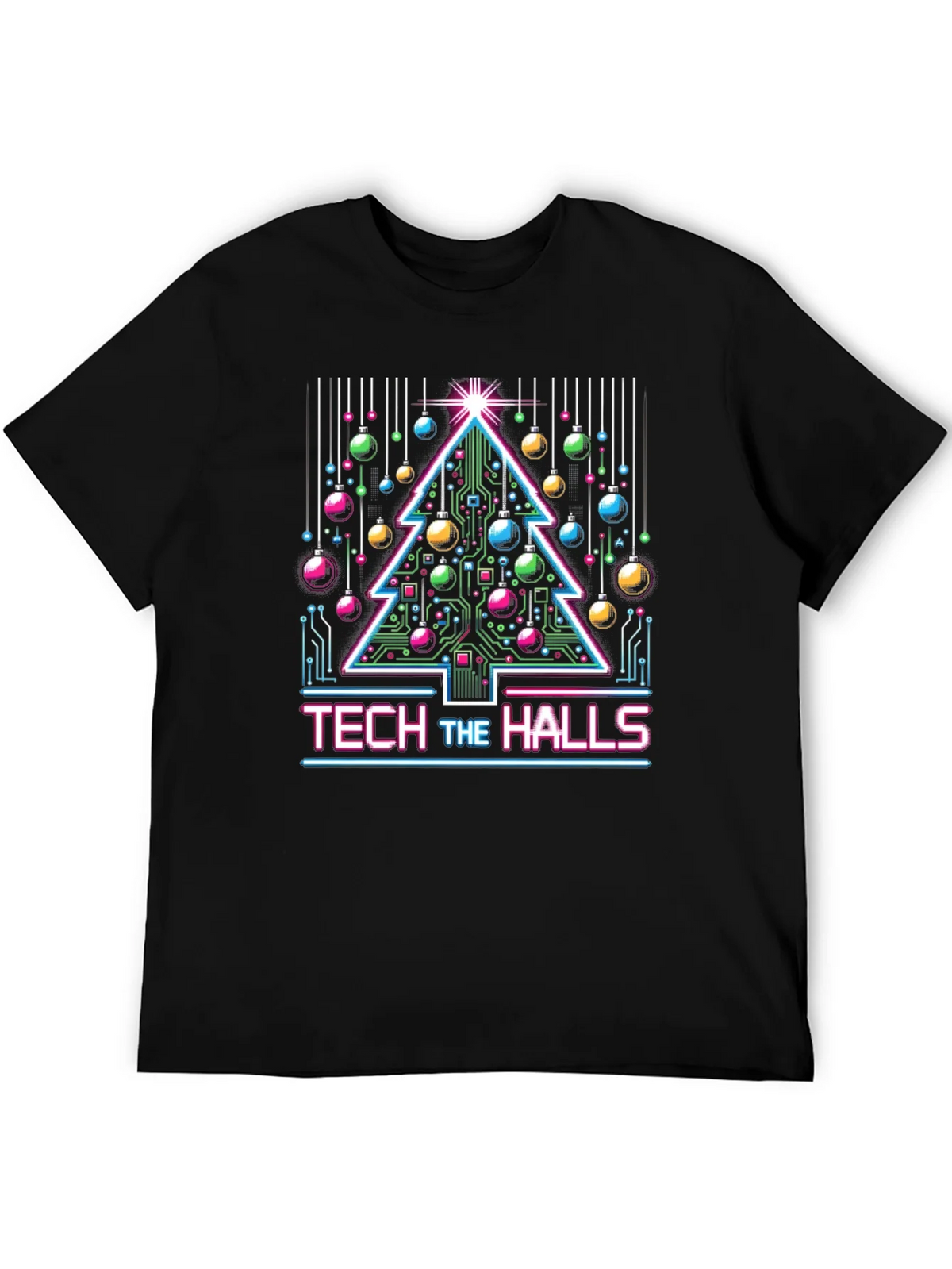 Tech the Halls Christmas T-Shirt - Circuit Board Tree product image 3