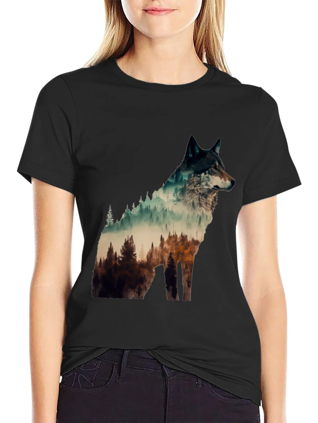 Wolf Forest Graphic Tee - Nature Lovers T-Shirt product image 2