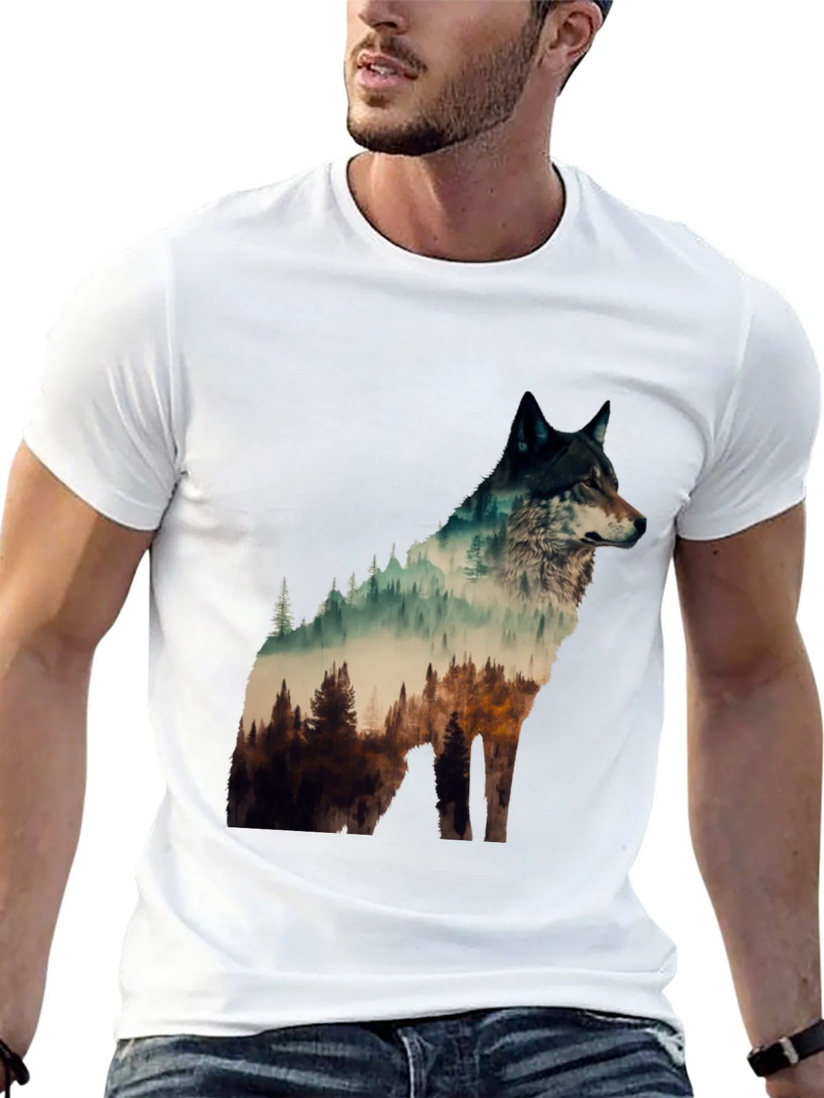 Wolf Forest Graphic Tee - Nature Lovers T-Shirt product image 12