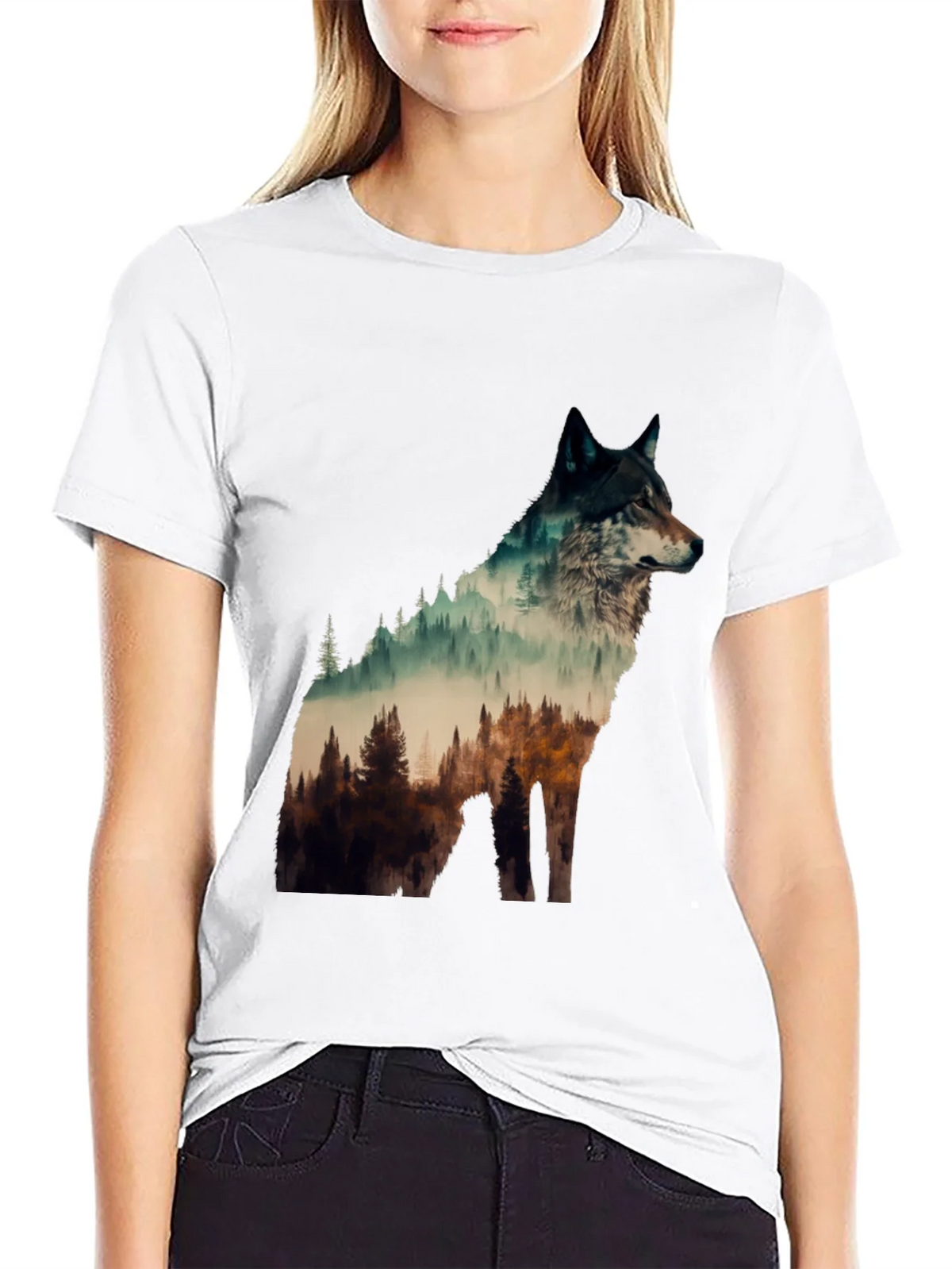 Wolf Forest Graphic Tee - Nature Lovers T-Shirt product image 8