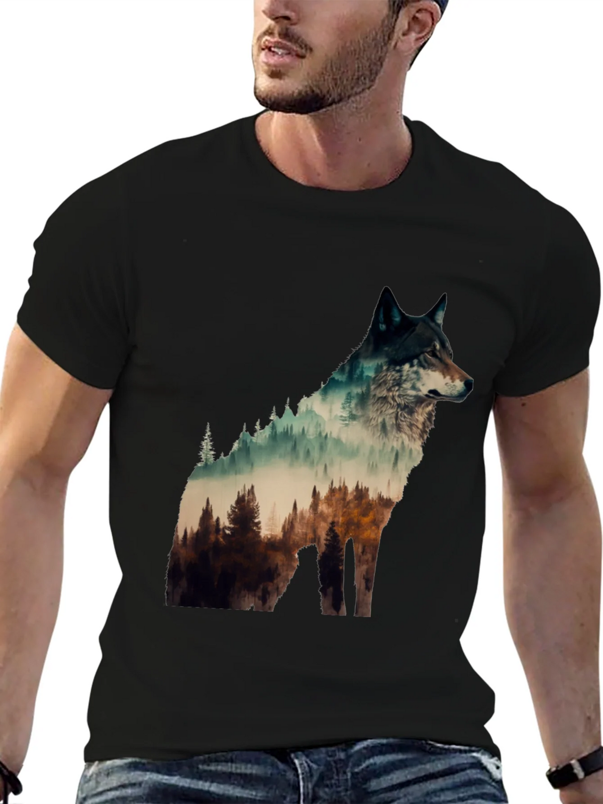 Wolf Forest Graphic Tee - Nature Lovers T-Shirt product image 6