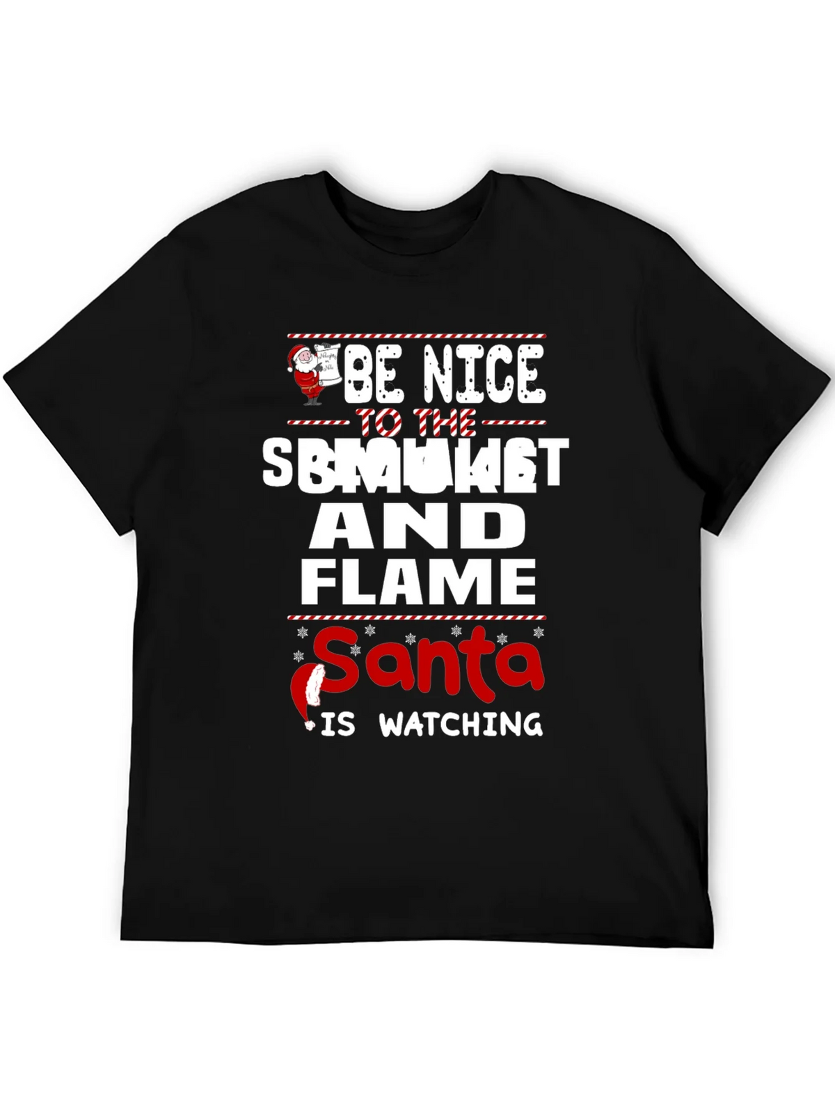 Be Nice To The Smoker And Flame Santa T-Shirt product image 5