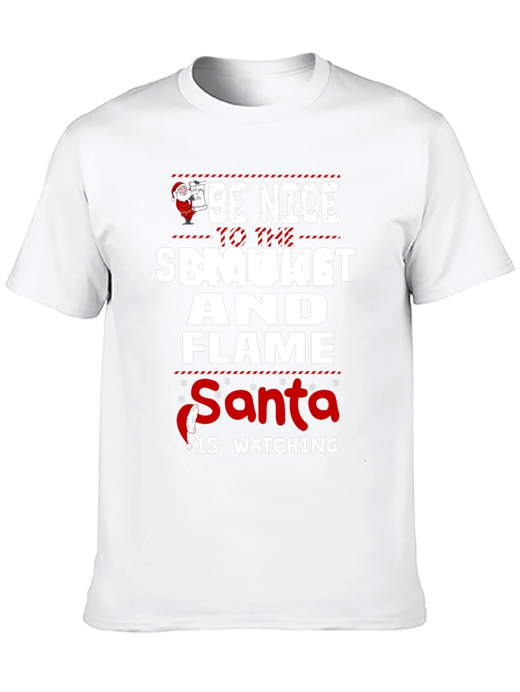 Be Nice To The Smoker And Flame Santa T-Shirt product image 9