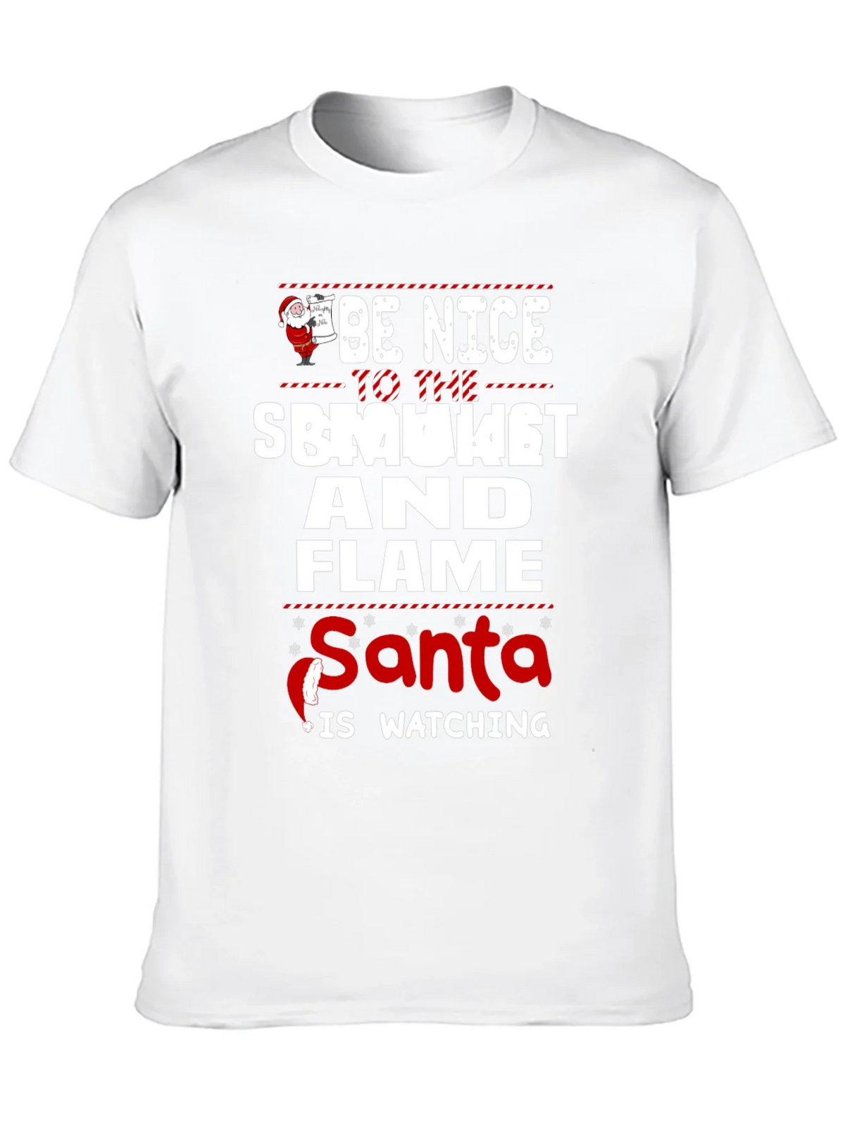 Be Nice To The Smoker And Flame Santa T-Shirt product image 9