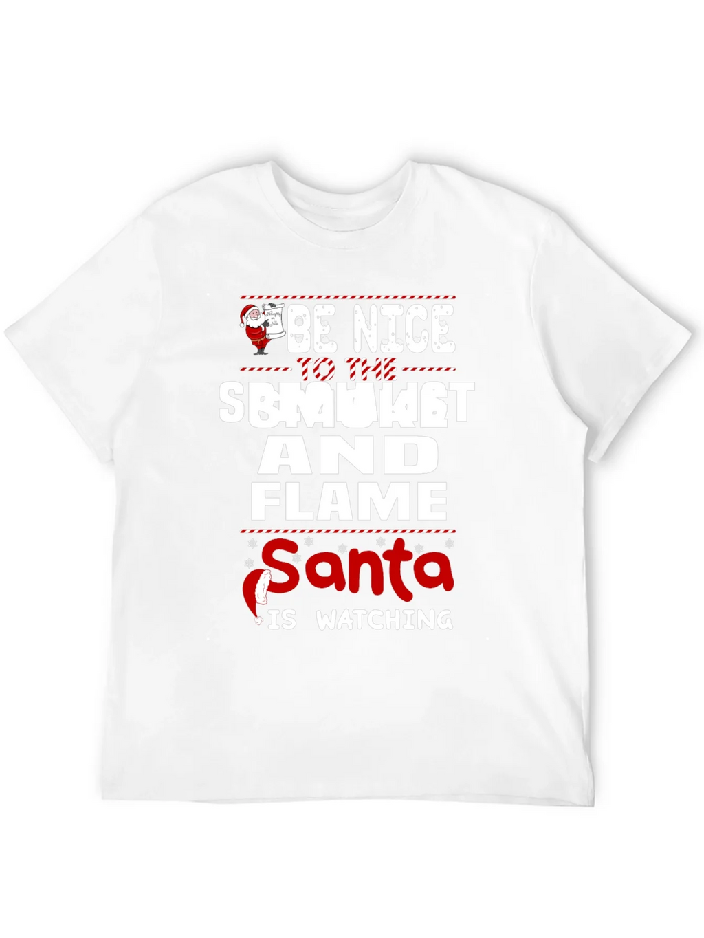 Be Nice To The Smoker And Flame Santa T-Shirt product image 11