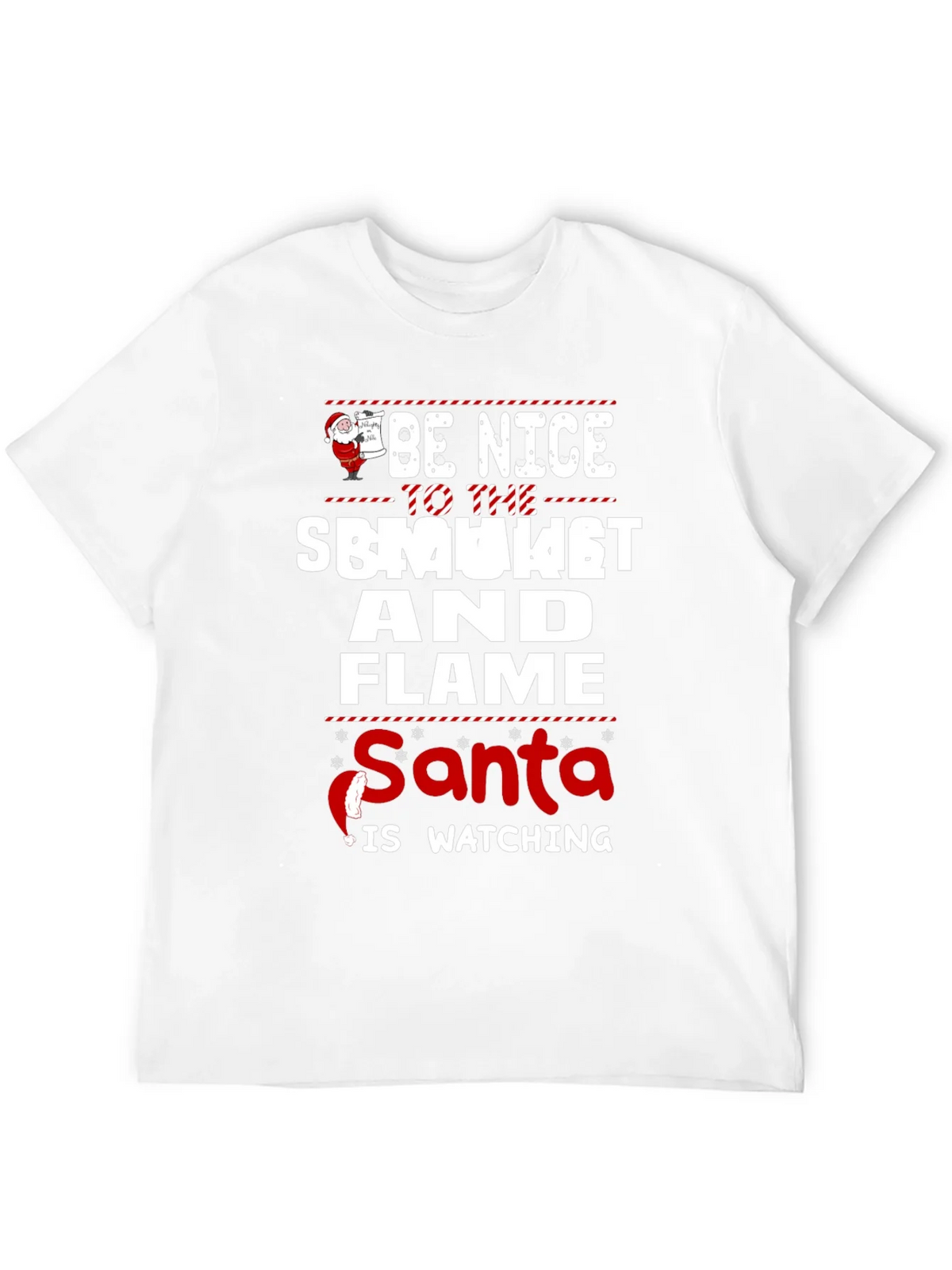 Be Nice To The Smoker And Flame Santa T-Shirt product image 11