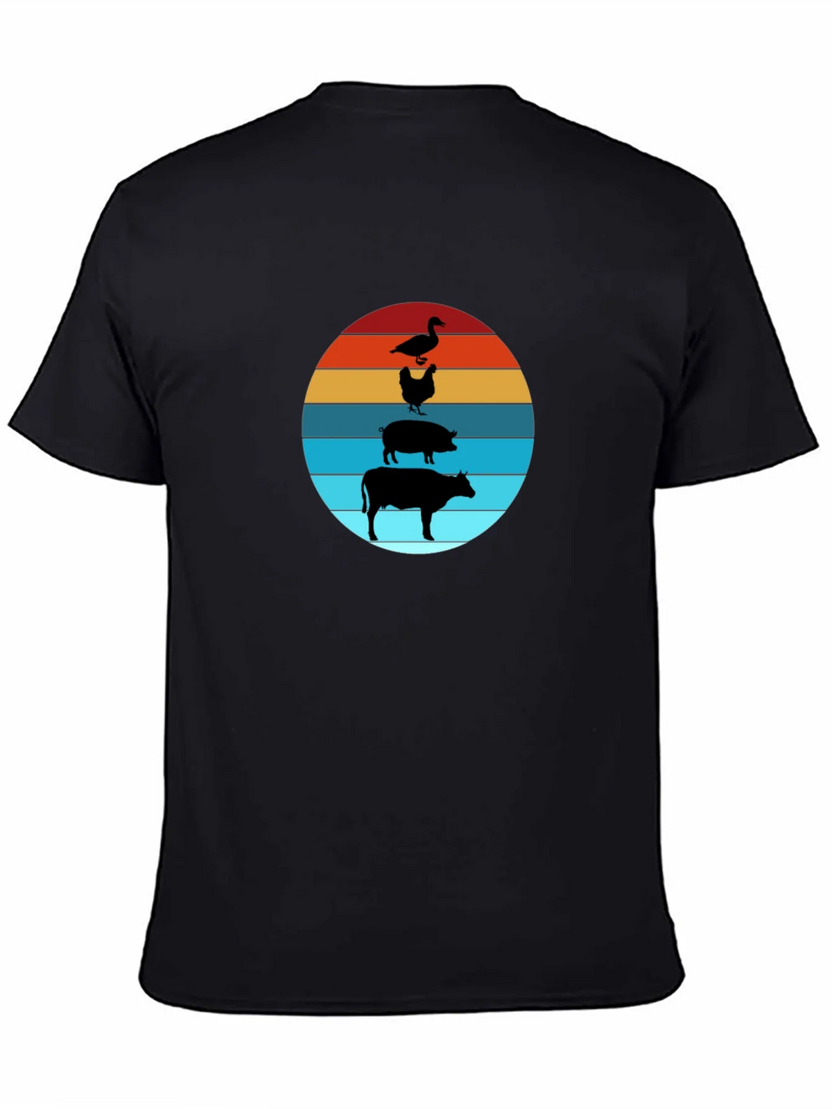Farm Animal Sunset Tee - Black Cotton T-Shirt product image 3