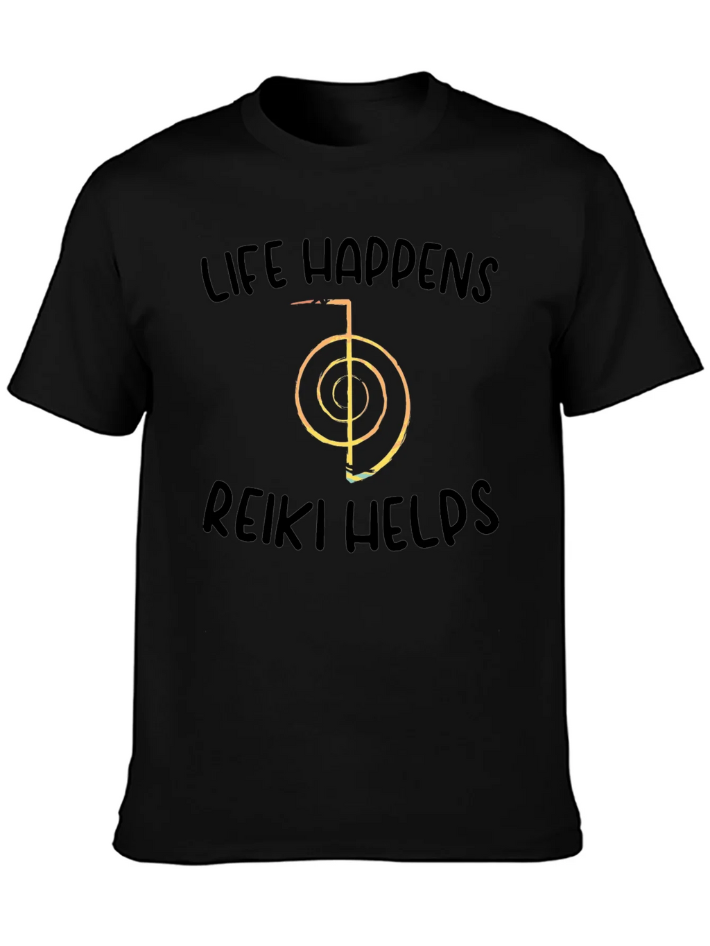 Life Happens Reiki Helps Black T-Shirt product image 2