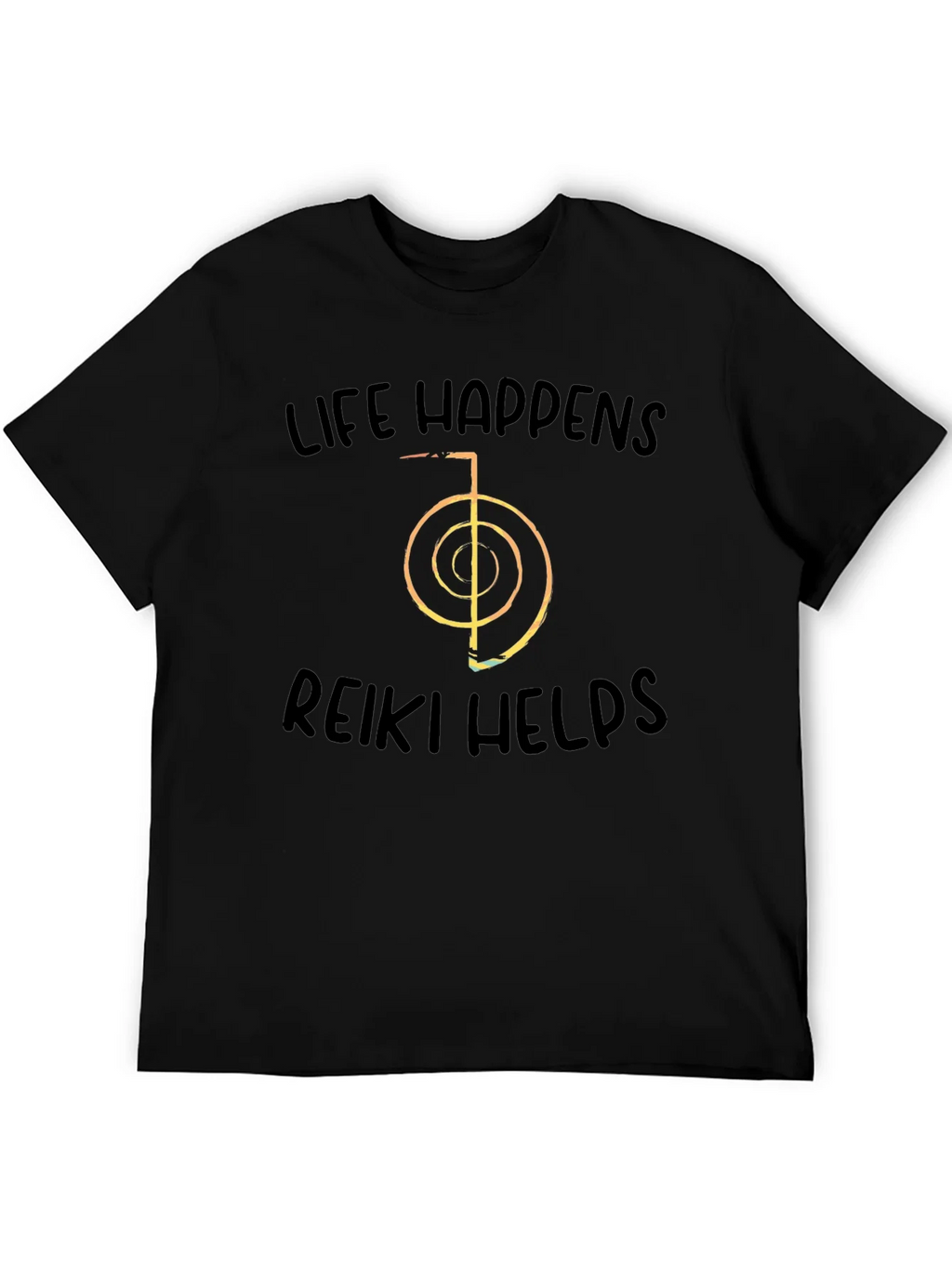 Life Happens Reiki Helps Black T-Shirt product image 3