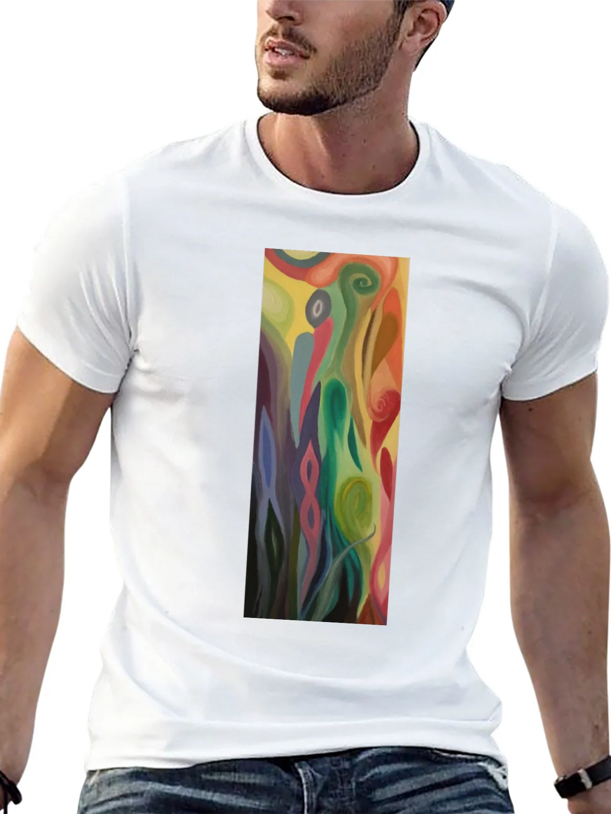 Abstract Art Graphic Black Tee - Mens Casual Style product image 9