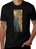 Abstract Art Graphic Black Tee - Mens Casual Style product image 1