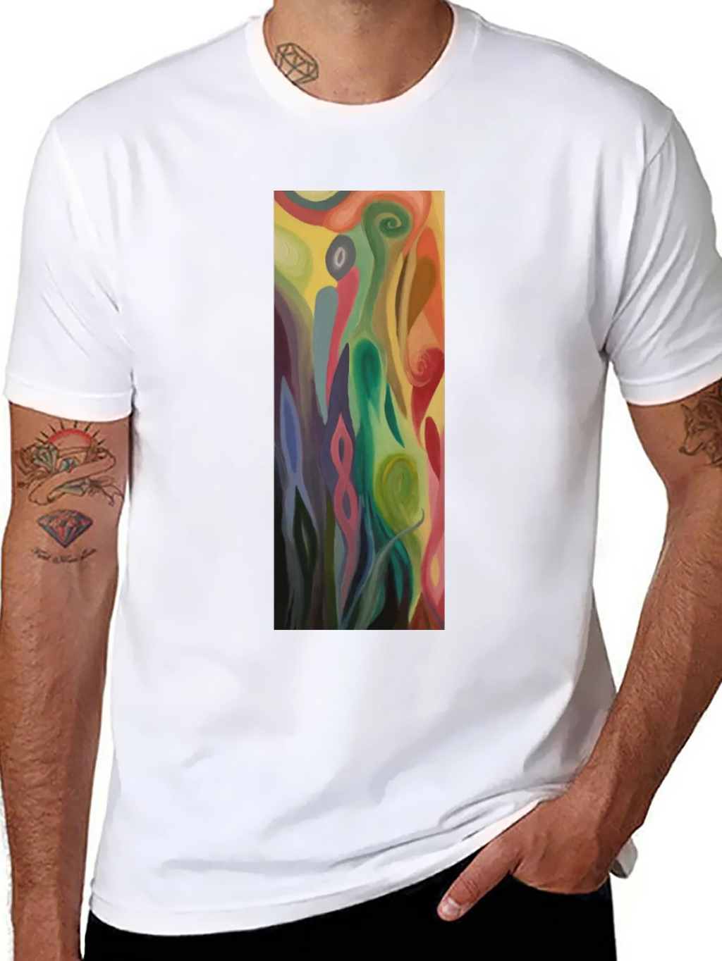 Abstract Art Graphic Black Tee - Mens Casual Style product image 5