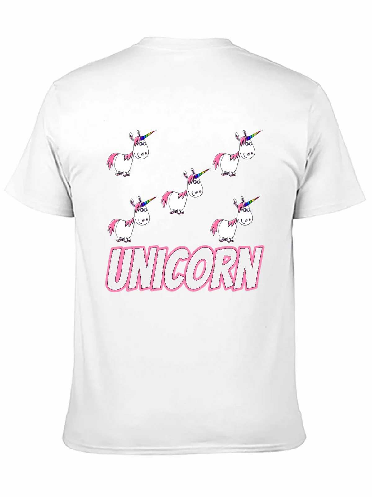 Unicorn Cartoon Print Black T-Shirt product image 10