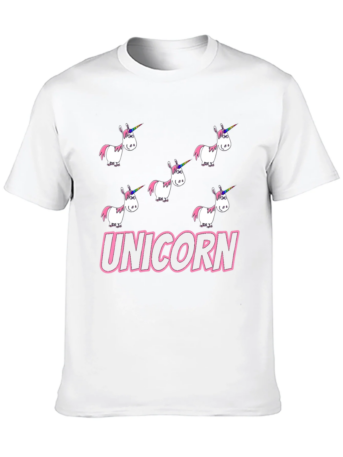 Unicorn Cartoon Print Black T-Shirt product image 9