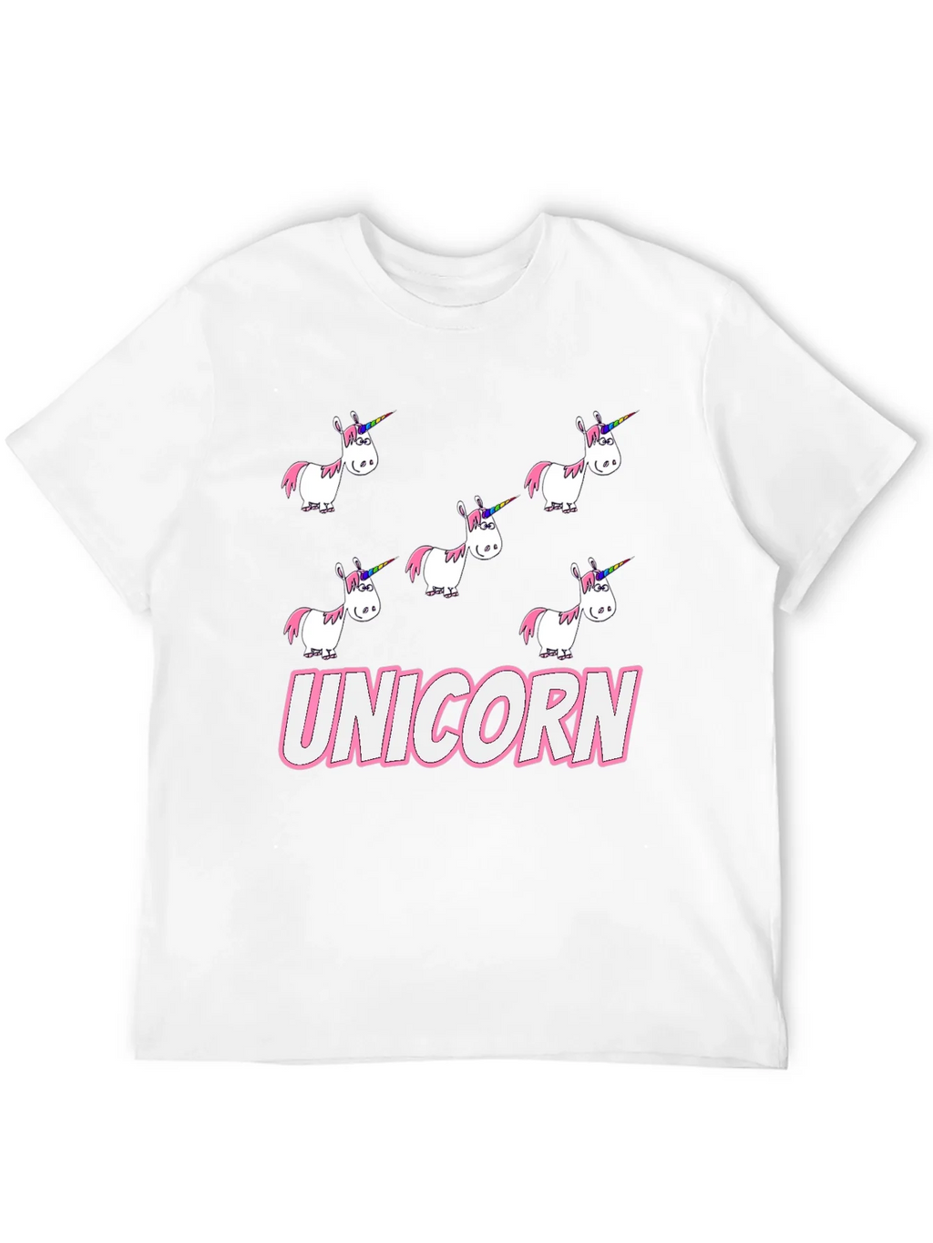 Unicorn Cartoon Print Black T-Shirt product image 11