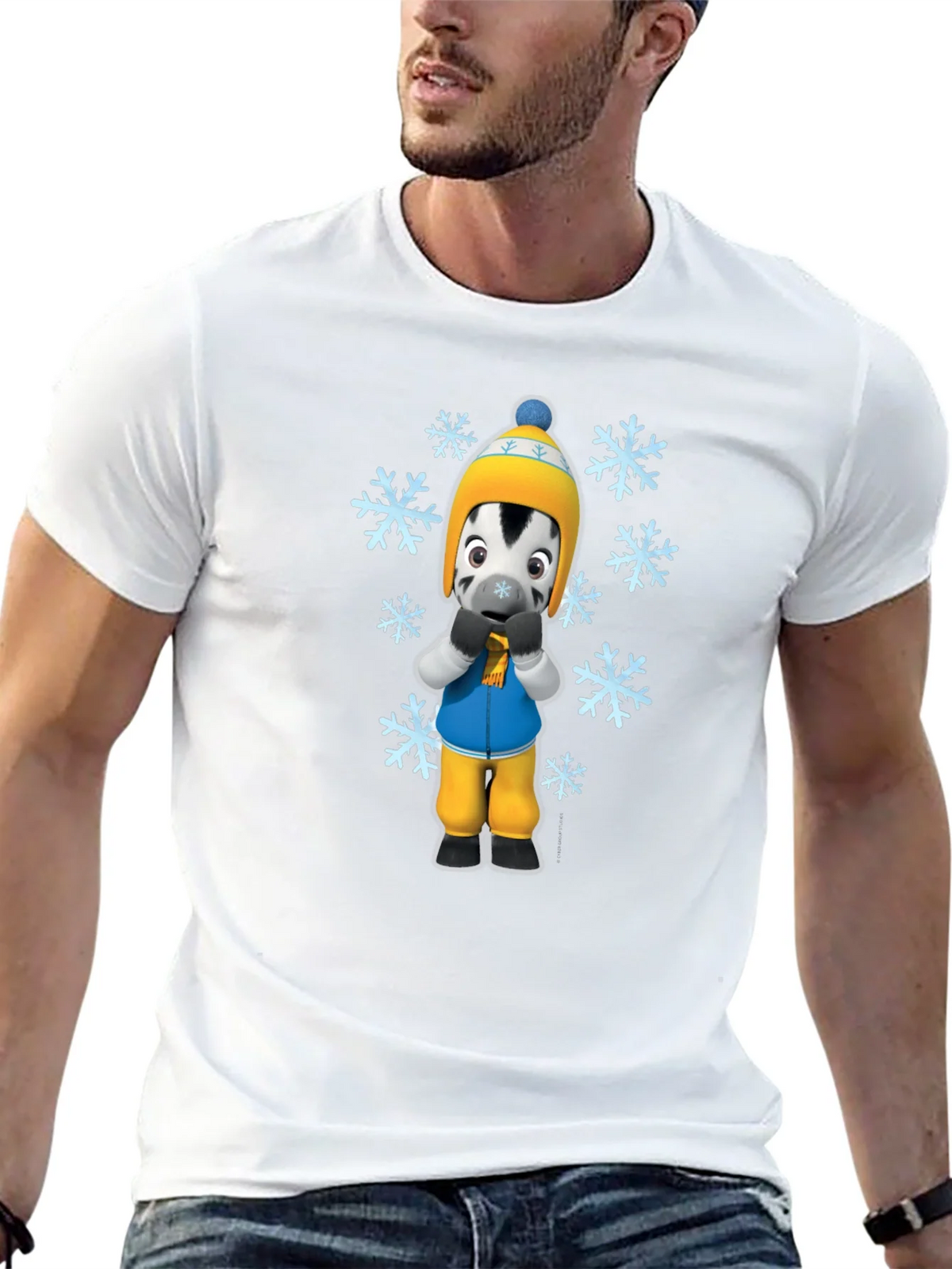 Winter Zebra Graphic Tee - Black Unisex T-Shirt product image 12