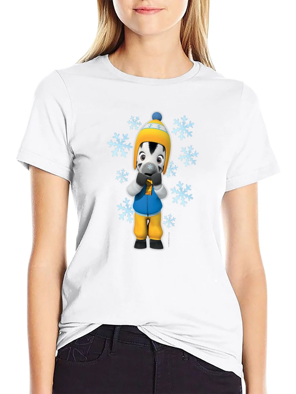 Winter Zebra Graphic Tee - Black Unisex T-Shirt product image 8