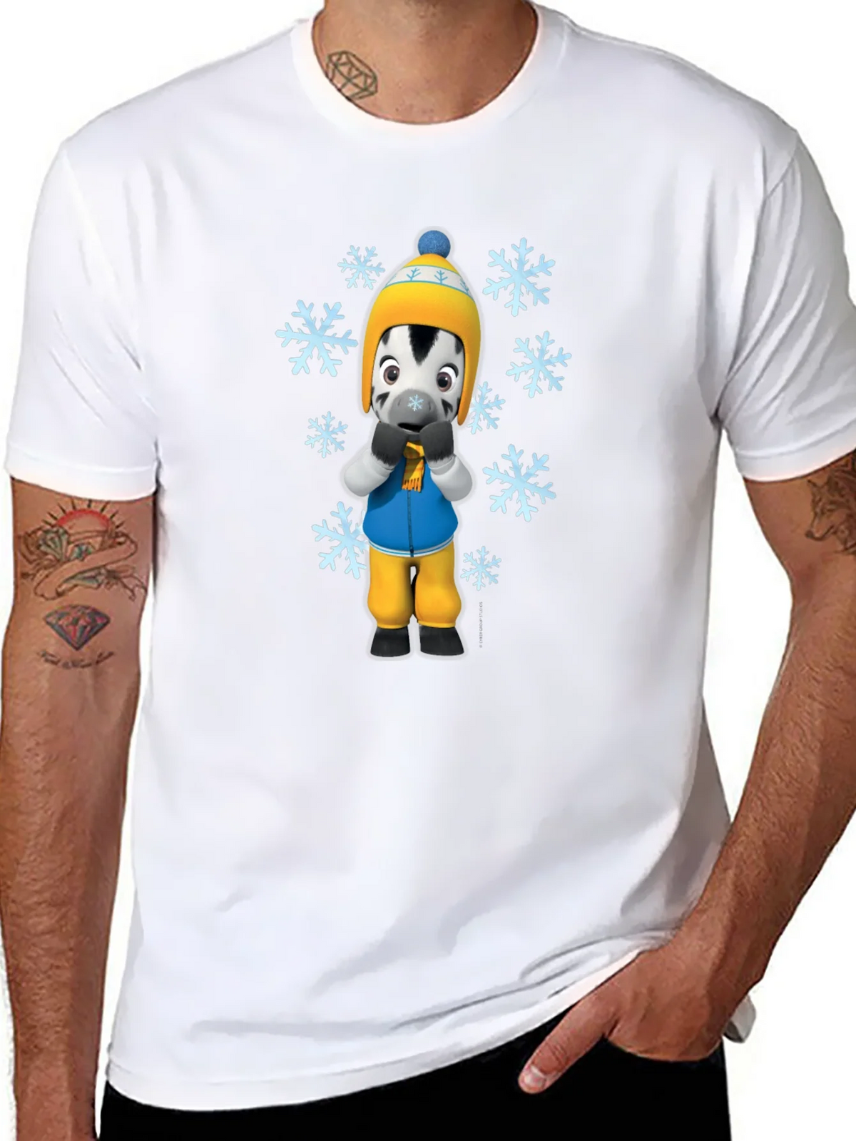 Winter Zebra Graphic Tee - Black Unisex T-Shirt product image 7