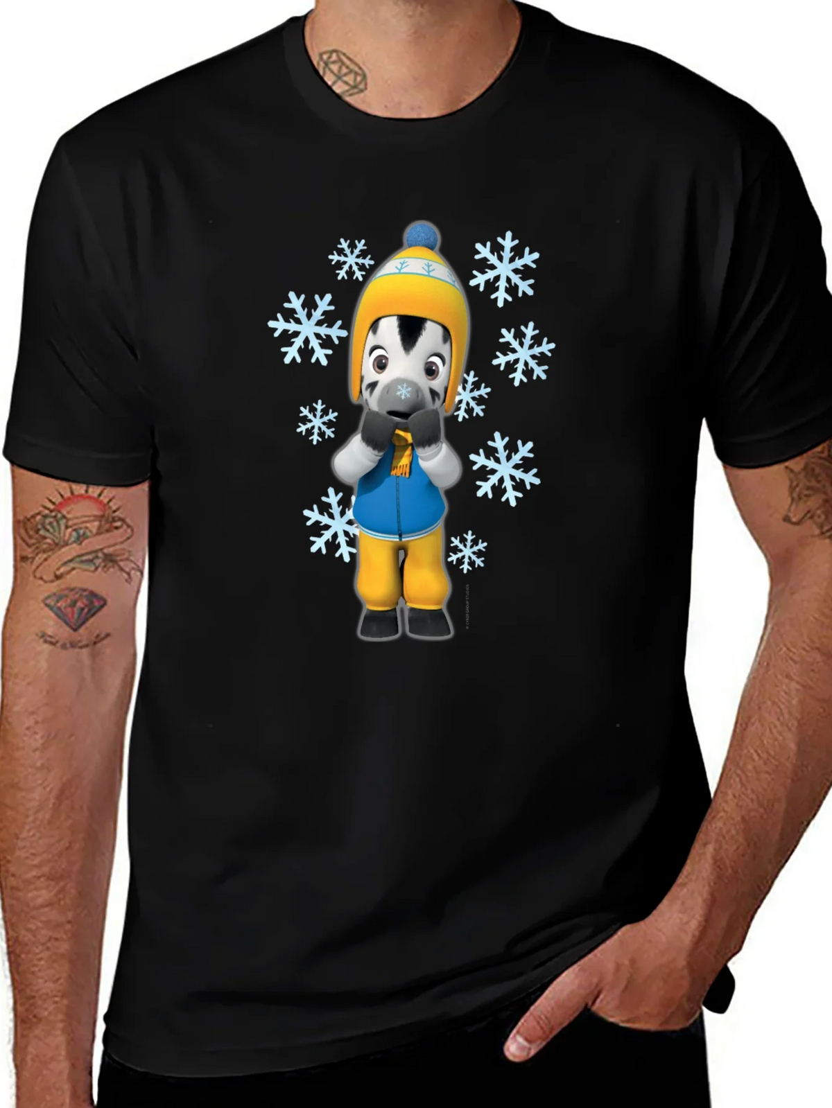 Winter Zebra Graphic Tee - Black Unisex T-Shirt product image 1