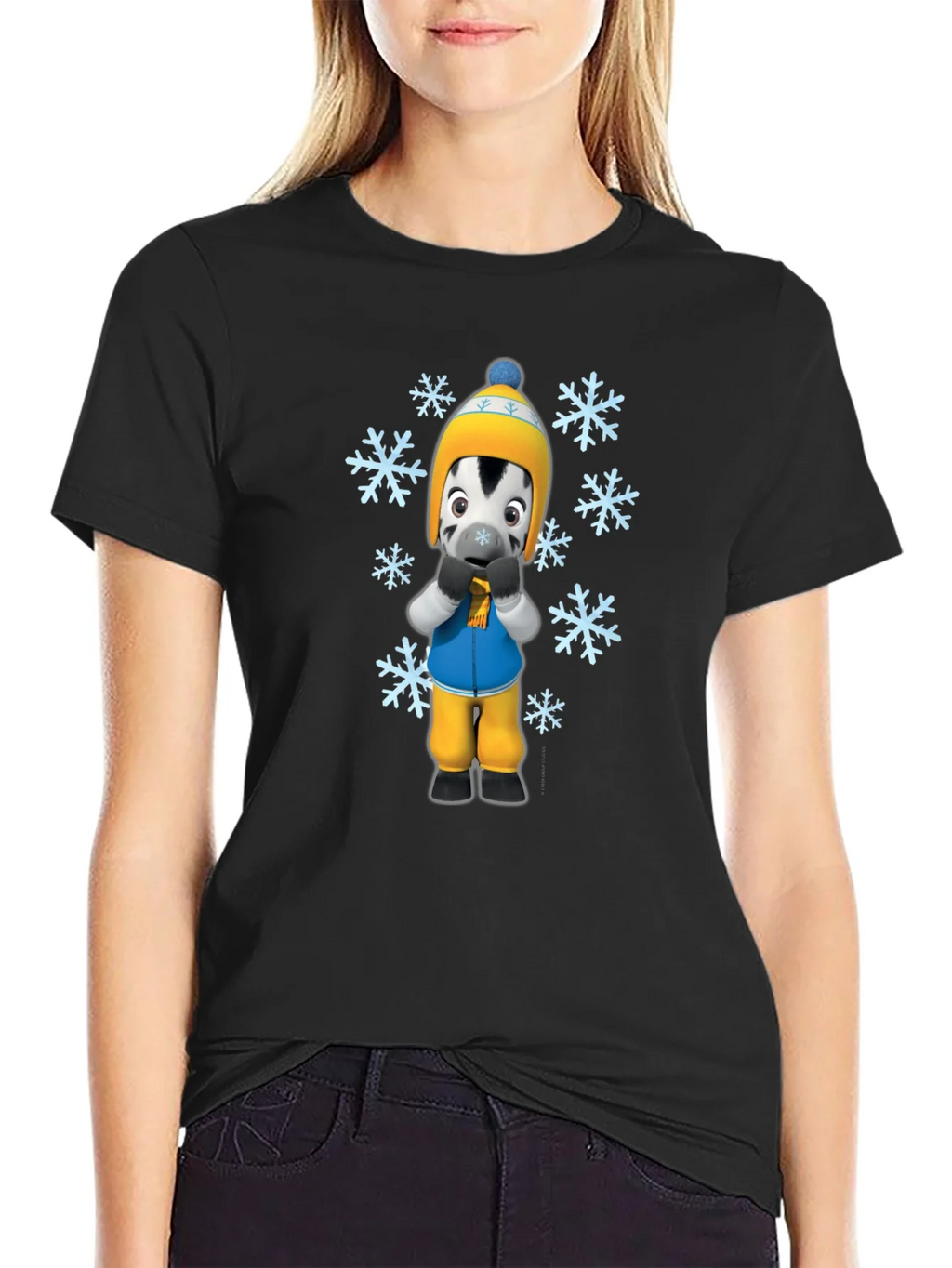 Winter Zebra Graphic Tee - Black Unisex T-Shirt product image 2