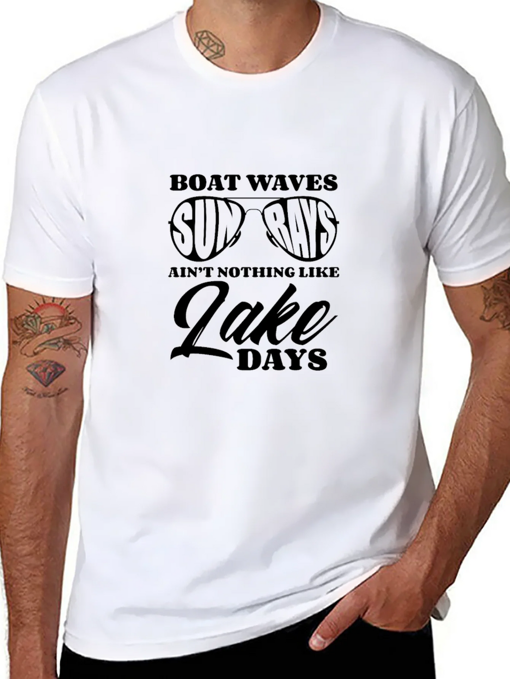 Boat Waves Sun Rays Lake Days Graphic T-Shirt product image 7