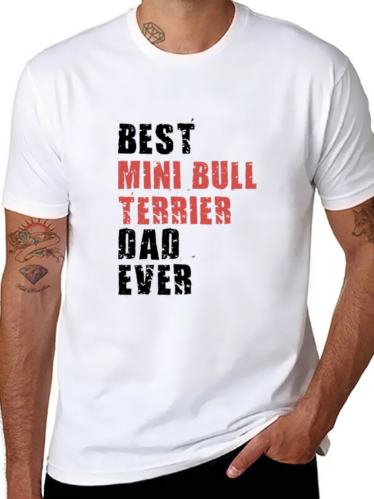 Best Mini Bull Terrier Dad Ever Black Tee product image 6