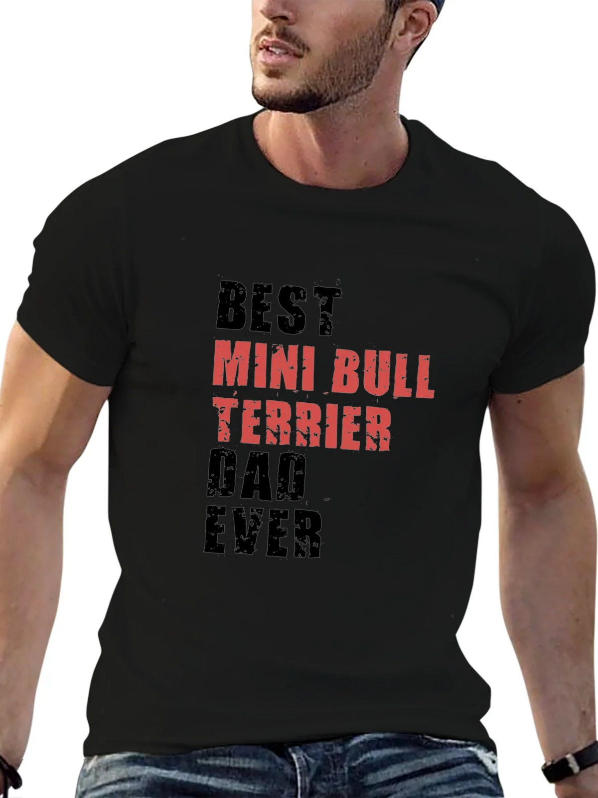 Best Mini Bull Terrier Dad Ever Black Tee product image 5