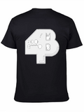 Abstract White Graphic Print Black T-Shirt product image 1