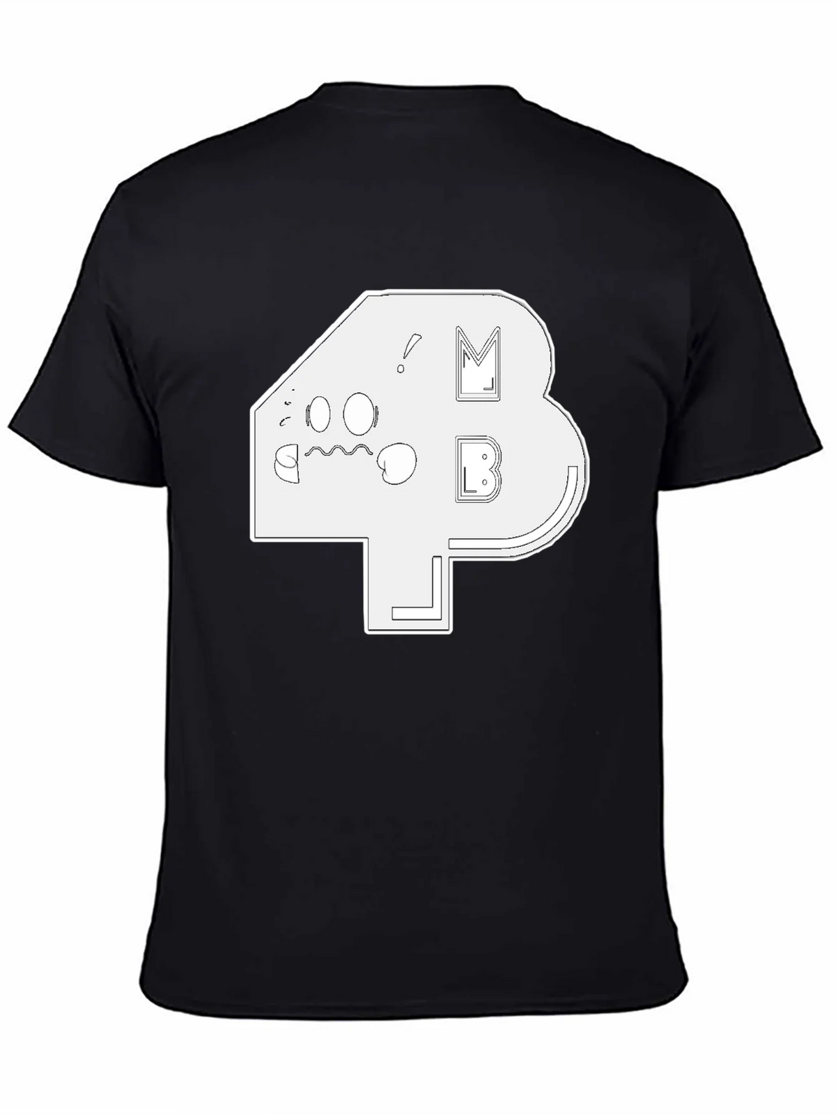 Abstract White Graphic Print Black T-Shirt product image 1