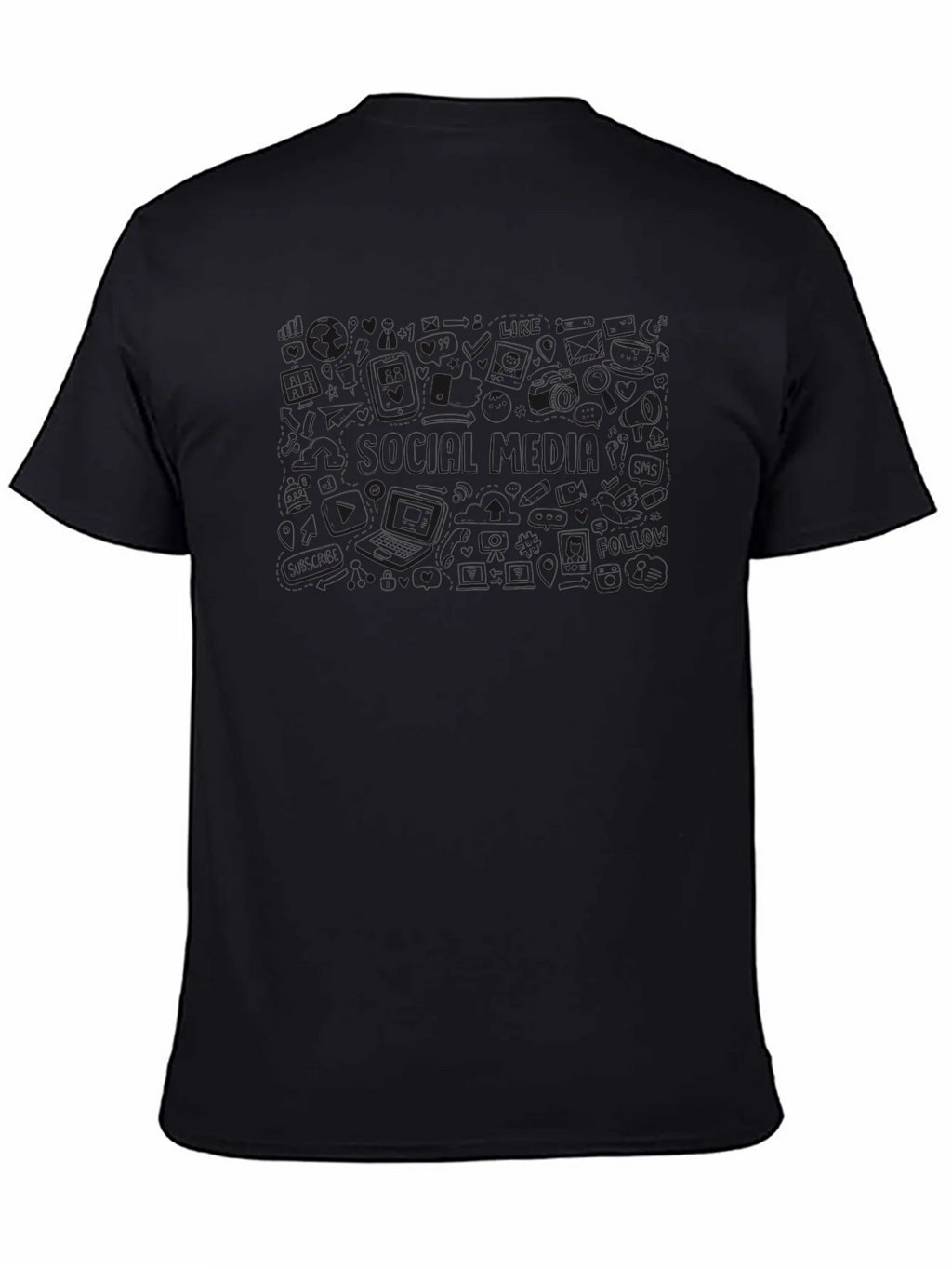 Mens Casual Black Crew Neck Short Sleeve T-Shirt product image 4