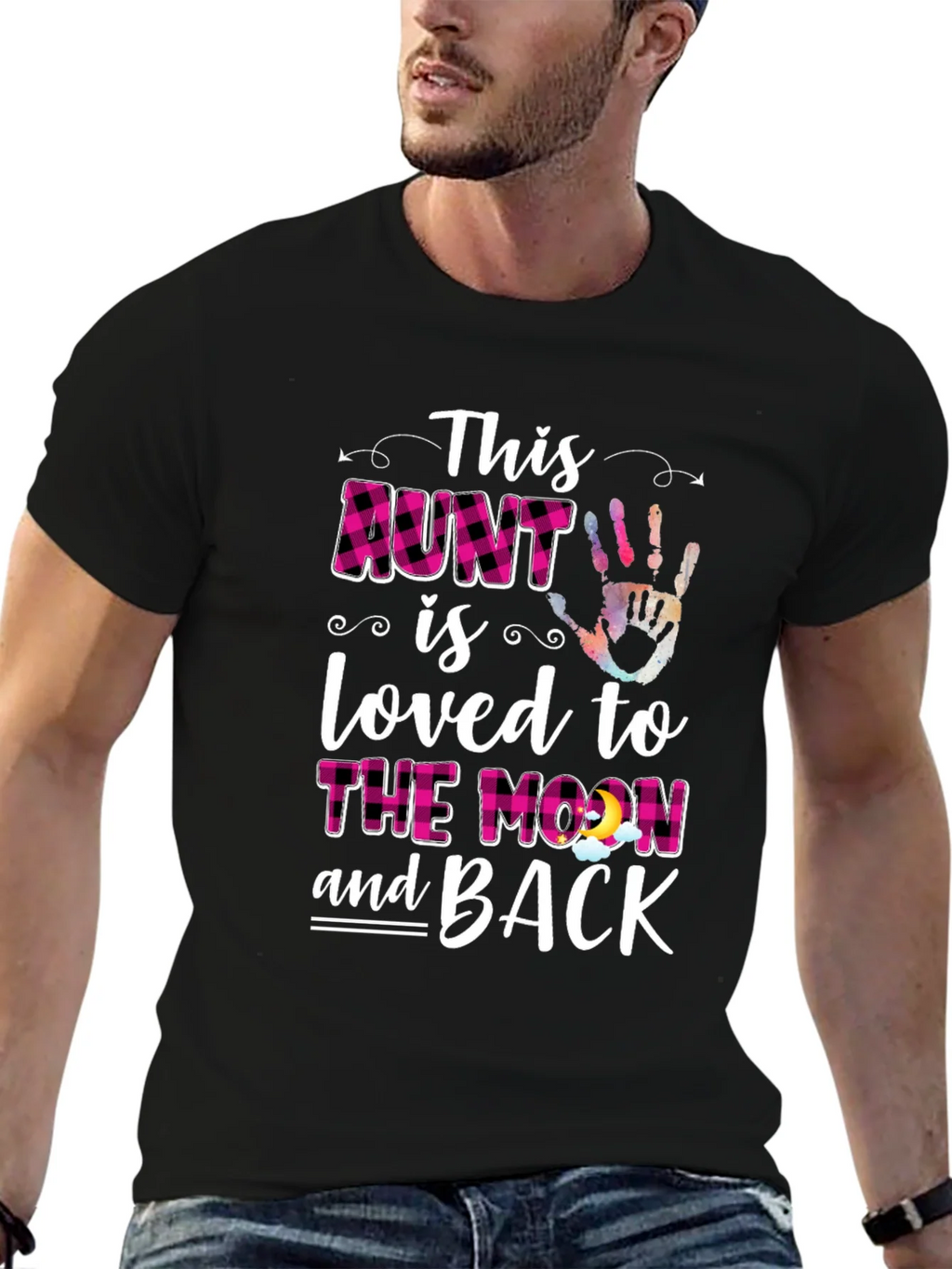 Loved Aunt Graphic T-Shirt - Black product image 5