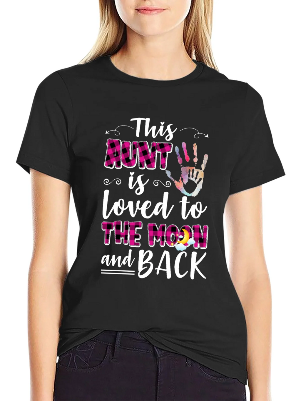 Loved Aunt Graphic T-Shirt - Black product image 1