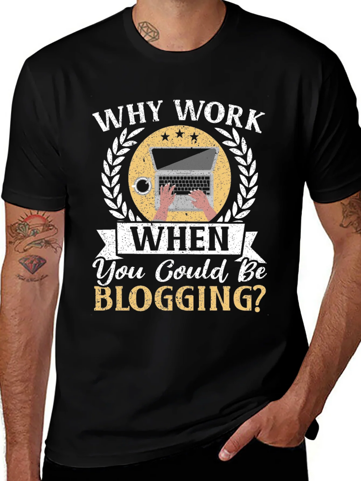 Why Work When You Could Be Blogging Black T-Shirt product image 1