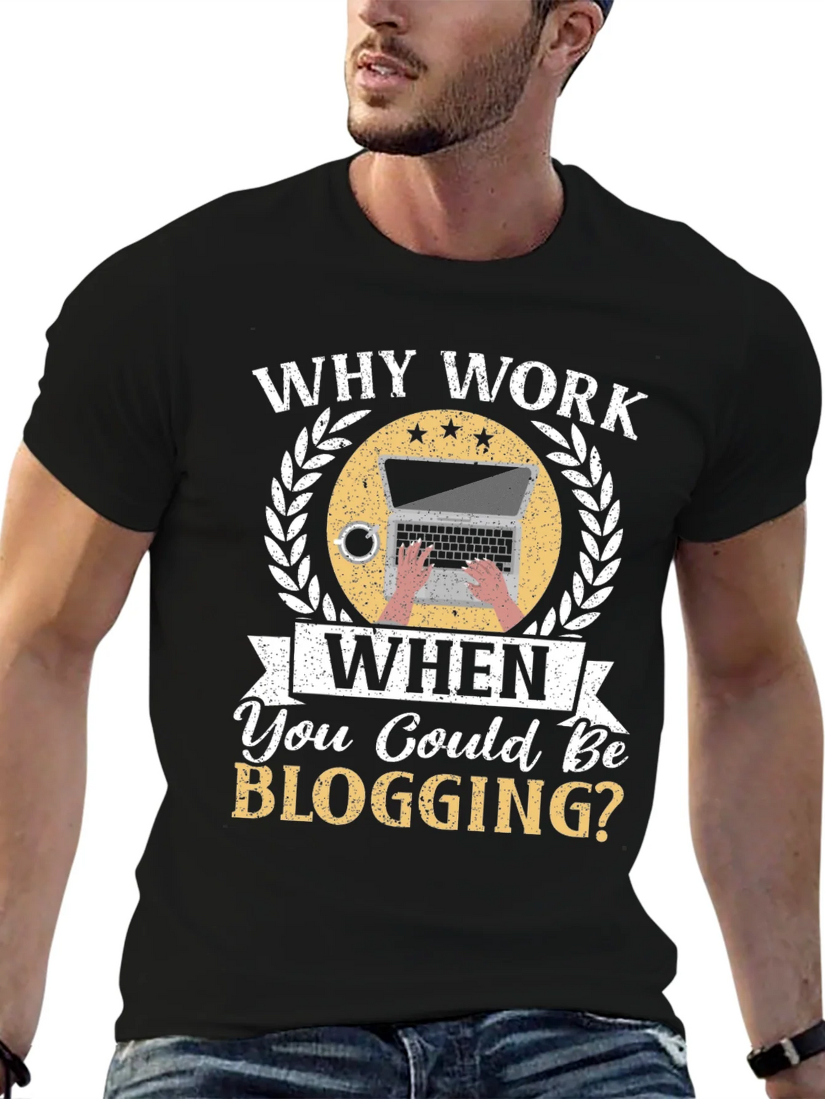 Why Work When You Could Be Blogging Black T-Shirt product image 6