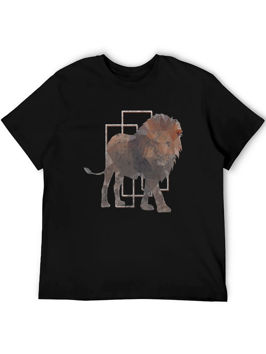 Geometric Lion Print Black T-Shirt product image 5