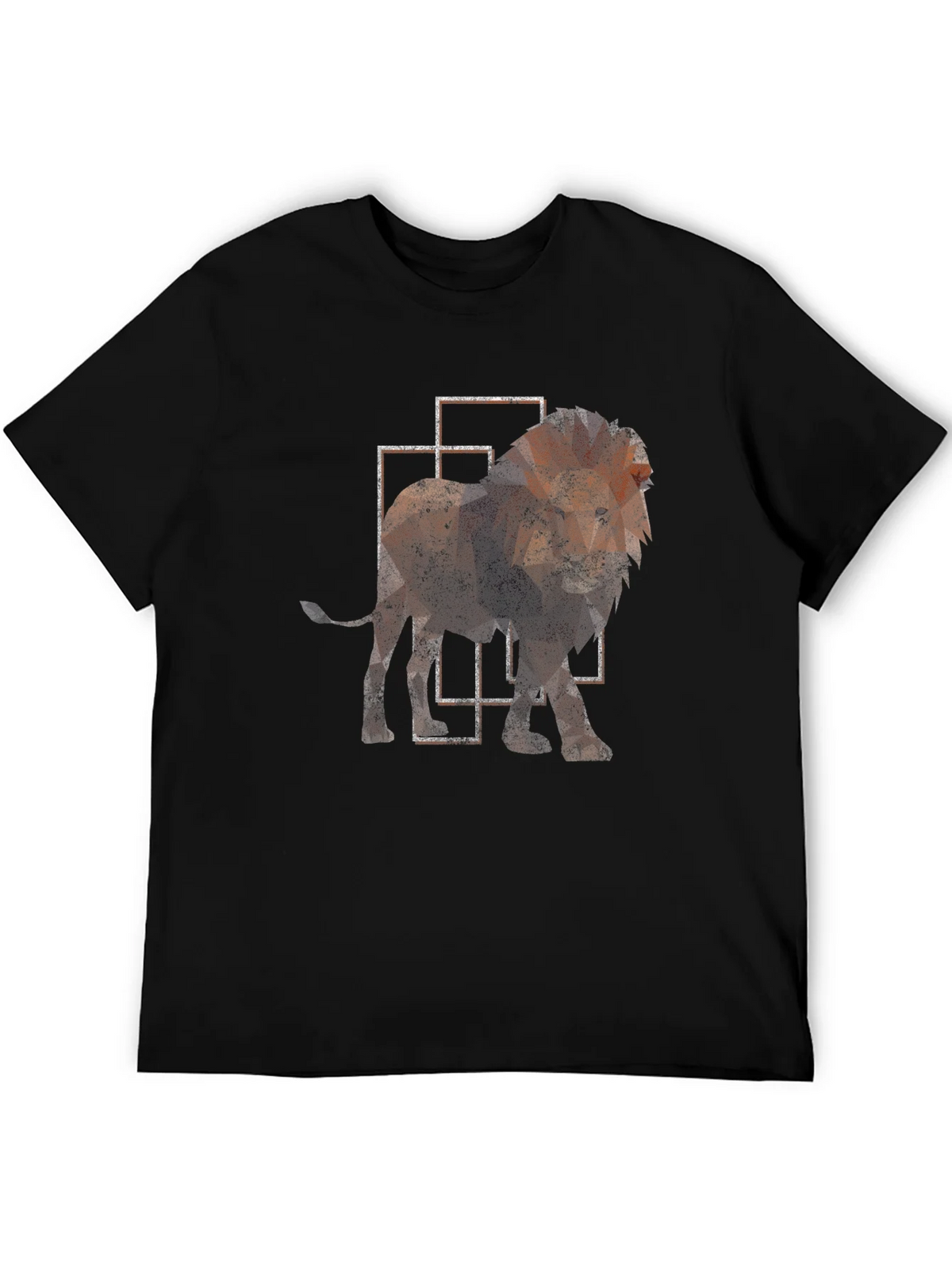Geometric Lion Print Black T-Shirt product image 5