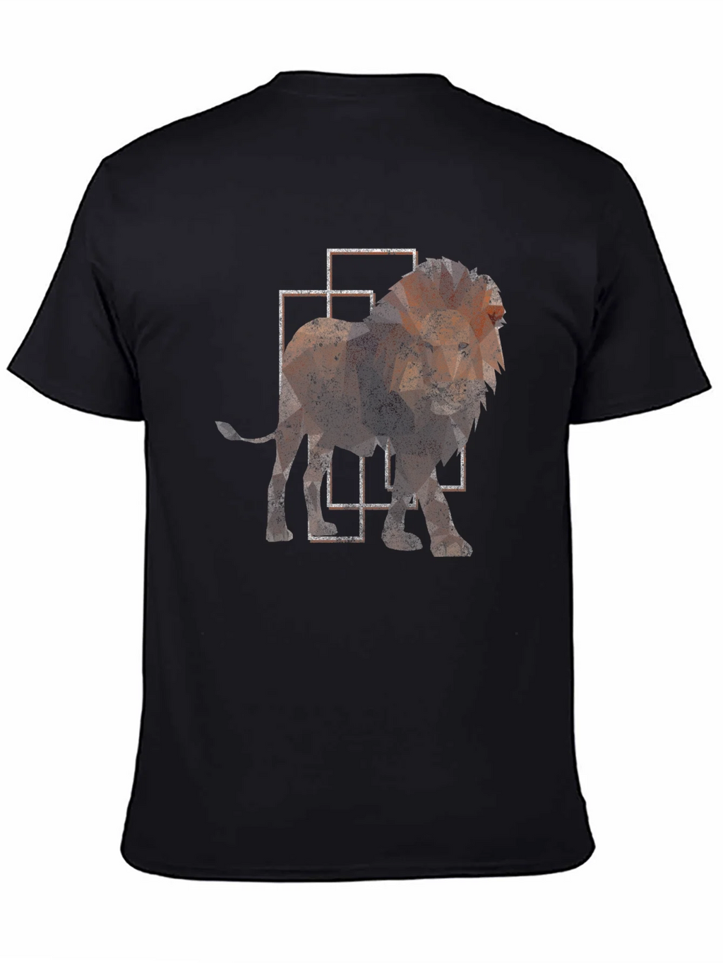 Geometric Lion Print Black T-Shirt product image 4